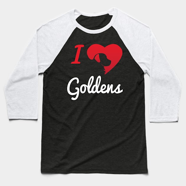 I Love Goldens... Baseball T-Shirt by veerkun